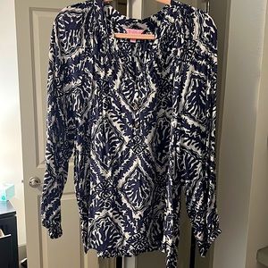 Lilly Pulitzer - Blue & White coral print top